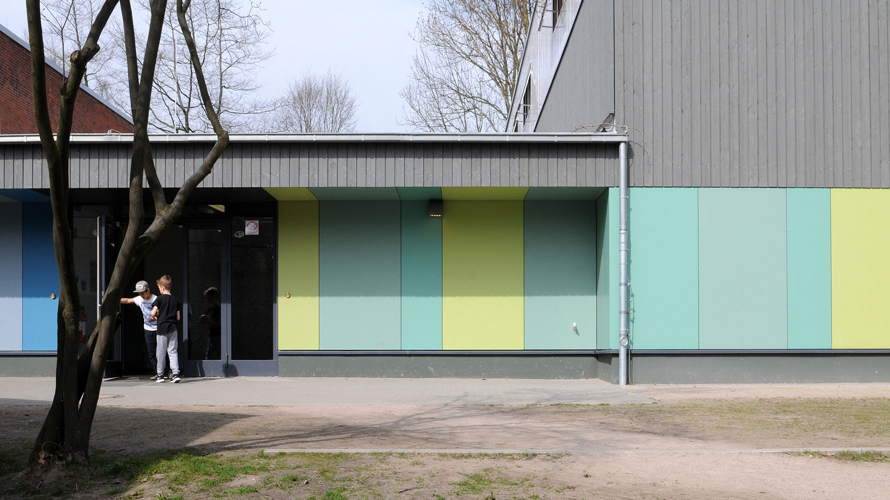 Erweiterung und Sanierung der Seitzhalle Grundschule Archenholzstraße Außenansicht